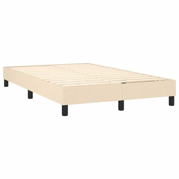 vidaXL Boxspringbettgestell Creme 120x200 cm Stoff