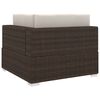 vidaXL Modular-Ecksessel mit Kissen Poly Rattan Braun