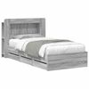 vidaXL Bettgestell mit Stauraum Grau Sonoma 75 x 190 cm Holzwerkstoff