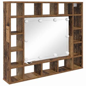 vidaXL Spiegelschrank Altholz 91 x 15 x 76,5 cm Holzwerkstoff