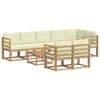 vidaXL Outdoor-Sofagarnitur 9 stk. Wei&szlig; und Creme Polyester