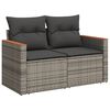 vidaXL 7-tlg. Garten-Sofagarnitur mit Kissen Grau Poly Rattan