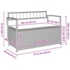 vidaXL Gartenbank mit Stauraum und Kissen Beige Poly Rattan