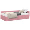 vidaXL Eckbettgestell mit Matratze 2 stk. Rosa 100 x 200 cm Samt