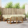 vidaXL Outdoor-Sofagarnitur mit Kissen 7 pcs Natur und Creme