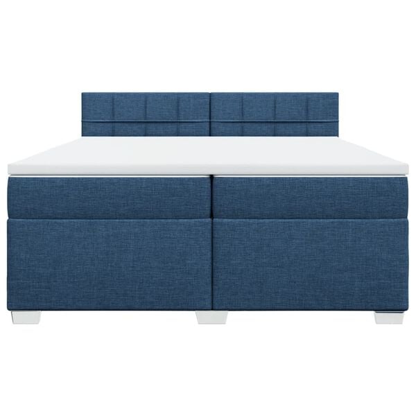vidaXL Boxspringbett mit Matratze Blau 200x200 cm Stoff