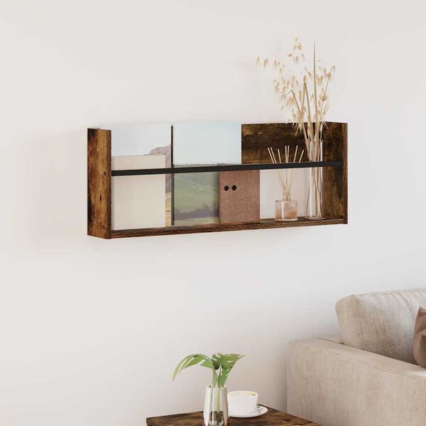 vidaXL Magazinregal Ger&auml;ucherte Eiche 80 x 12 x 30 cm Holzwerkstoff