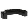vidaXL 11-tlg. Garten-Sofagarnitur mit Kissen Schwarz Poly Rattan
