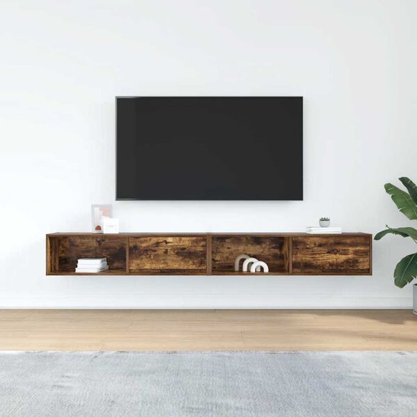 vidaXL TV-Schränke 2 Stk. Räuchereiche 100x31x25,5 cm Holzwerkstoff
