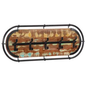 vidaXL Wandgarderobe mit 5 Haken Altholz Massiv