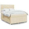 vidaXL Boxspringbett mit Matratze Creme 140x190 cm Stoff