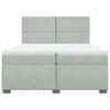 vidaXL Boxspringbett mit Matratze Hellgrau 200x200 cm Samt