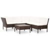 vidaXL 6-tlg. Garten-Lounge-Set mit Auflagen Poly Rattan Braun