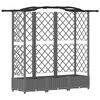 vidaXL Hochbeet mit Rankgitter und Dach Hellgrau 163 x 40 x 123 cm PP