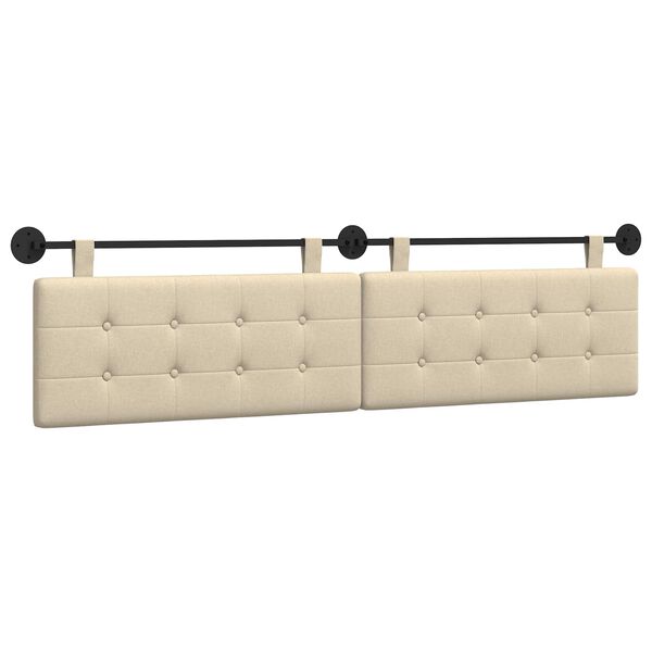 vidaXL H&auml;ngevorderseite Wandmontiert Creme 210 x 55 x 5 cm Stoff