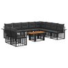vidaXL Gartensofa-set 11 stk. Schwarz und Dunkelgrau Poly-Rattan