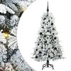 vidaXL K&uuml;nstlicher klappbarer Weihnachtsbaum Wei&szlig; 150 cm PE und PVC