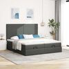 vidaXL Ottoman-Bett mit Matratzen & LEDs Dunkelgrau 180x200 cm Stoff