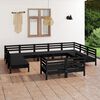 vidaXL 11-tlg. Garten-Lounge-Set Schwarz Massivholz Kiefer