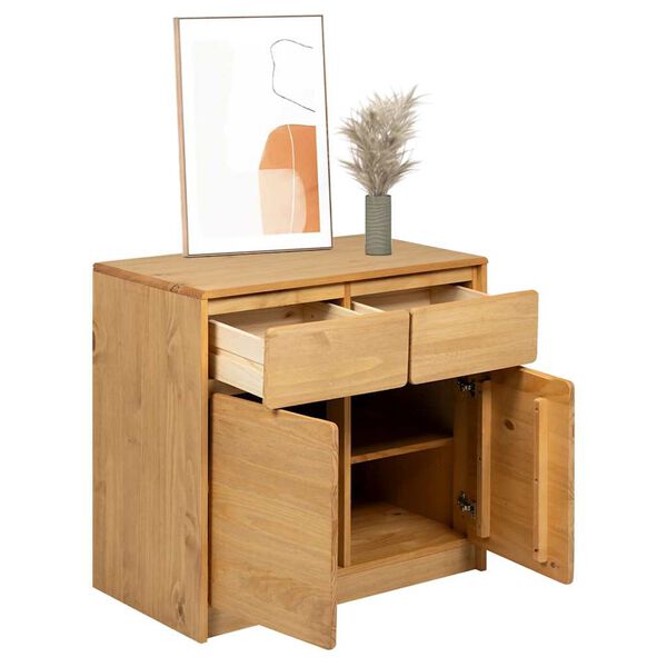 vidaXL Sideboard SAUDA Eiche-Optik 80x43x75,5 cm Kiefernholz