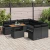 vidaXL Garten-Sofa-Set mit Kissen Schwarz