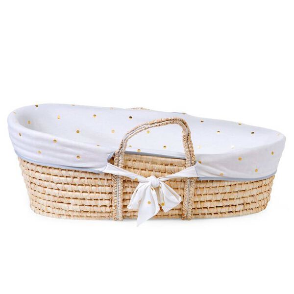 CHILDHOME Moseskorb mit Matratze und Bezug Natur Golden