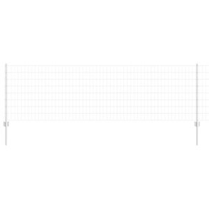 vidaXL Zaun mit Pfosten Silber