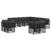 vidaXL Outdoor-Sofagarnitur Schwarz und Dunkelgrau Polyester