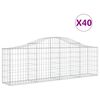 vidaXL Gabionen mit Hochbogen 40 Stk. 200x30x60/80 cm Verzinktes Eisen