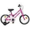 vidaXL Kinderfahrrad 14 Zoll f&uuml;r 3-5 Jahre alt Pink Wei&szlig;