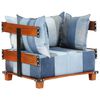 vidaXL Sessel 80x67x62 cm Jeansstoff und Mango-Massivholz