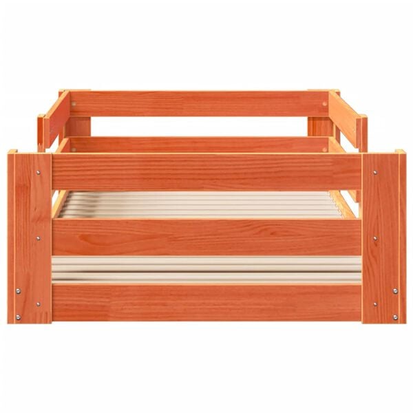 vidaXL Massivholzbett ohne Matratze Wachsbraun 100x200 Kiefernholz