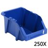 vidaXL Stapelbare Lagerboxen 250 Stk. 103 x 165 x 76 mm Blau