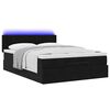 vidaXL Ottoman-Bett mit Matratze & LEDs Schwarz 140x190 cm Samt