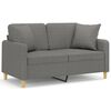 vidaXL 2-Sitzer-Sofa mit Kissen Dunkelgrau 120 cm Stoff