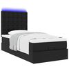 vidaXL Ottoman-Bett mit Matratze & LEDs Schwarz 90x190 cm Kunstleder