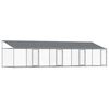 vidaXL Hundezwinger mit Dach und T&uuml;ren Grau 8x2x2 m Verzinkter Stahl
