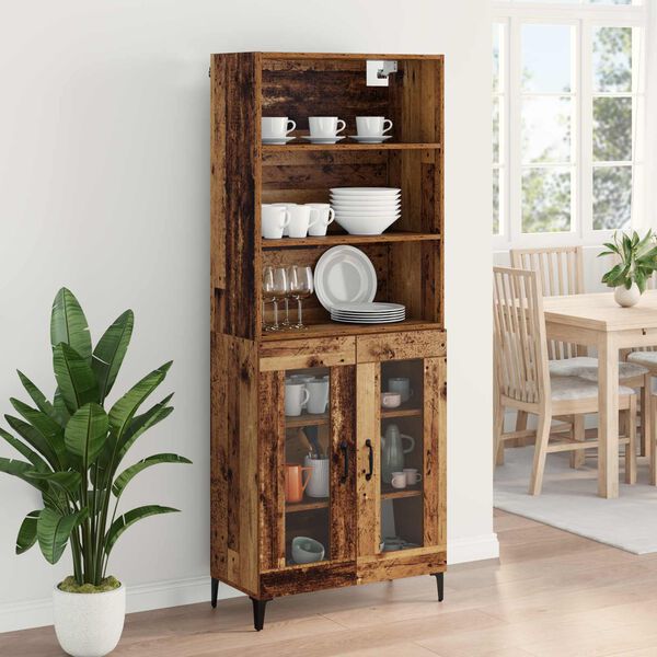 vidaXL Highboard Altholz 69,5 x 34 x 180 cm Holzwerkstoff