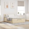 vidaXL Ottoman-Bett mit Matratze Creme 140x190 cm Stoff