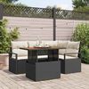 vidaXL Garten-Sofa-Set mit Speicher 5 pcs Schwarz Poly Rattan