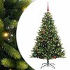 vidaXL K&uuml;nstlicher geflammter Weihnachtsbaum 150 LEDs Gr&uuml;n 150 cm