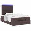 vidaXL Ottoman-Bett mit Matratze & LEDs Dunkelbraun 120x190 cm Stoff