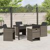vidaXL Garten Essgruppe mit Kissen 5 pcs Grau Poly-Rattan