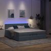 vidaXL Ottoman-Bett mit Matratzen & LEDs Dunkelgrau 200x200 cm Samt