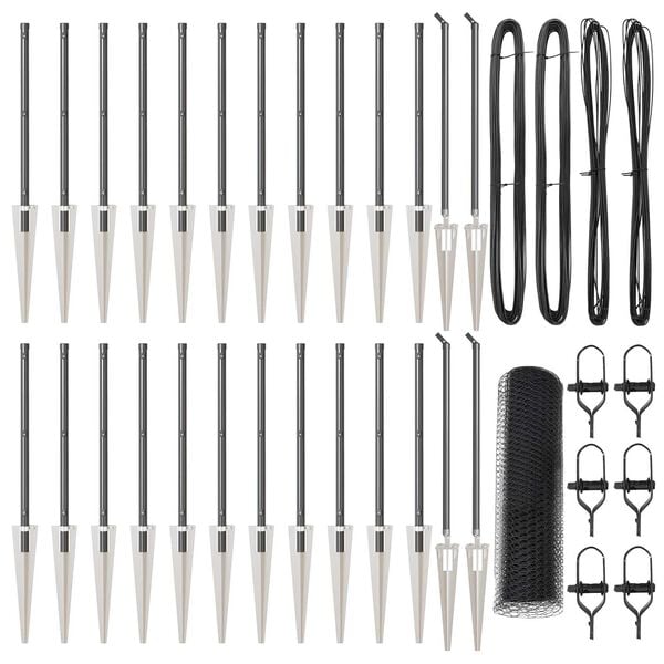 vidaXL Zaunpfosten Grau 50 x 0,6 m (25 mm Mesh) Stahl und PVC