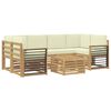 vidaXL Outdoor-Sofagarnitur 7 stk. Wei&szlig; und Creme Polyester