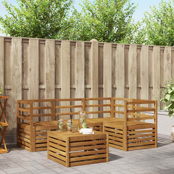 vidaXL Sofagarnituren 5 pcs Natur Massivholz Akazie