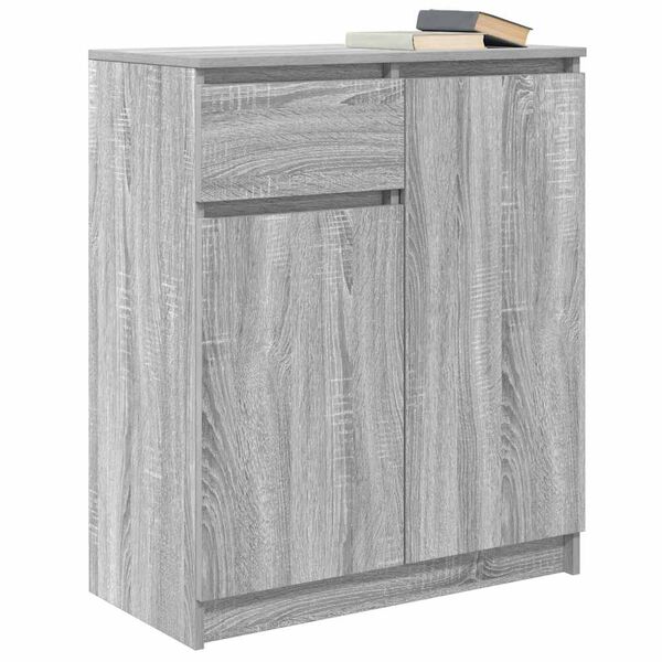 vidaXL Sideboard mit Schublade Grau Sonoma 71x35x84 cm Holzwerkstoff