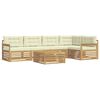 vidaXL Outdoor-Sofagarnitur 6 stk. Wei&szlig; und Creme Polyester