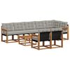 vidaXL Outdoor-Sofagarnitur mit Kissen 9 pcs Nat&uuml;rlich und Hellgrau